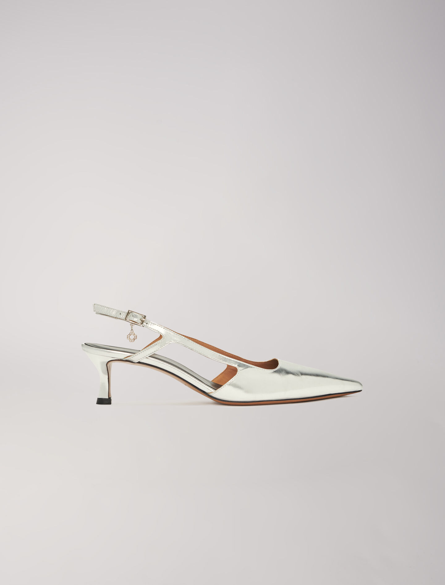 Silver leather strappy heels Pumps Sandals Maje