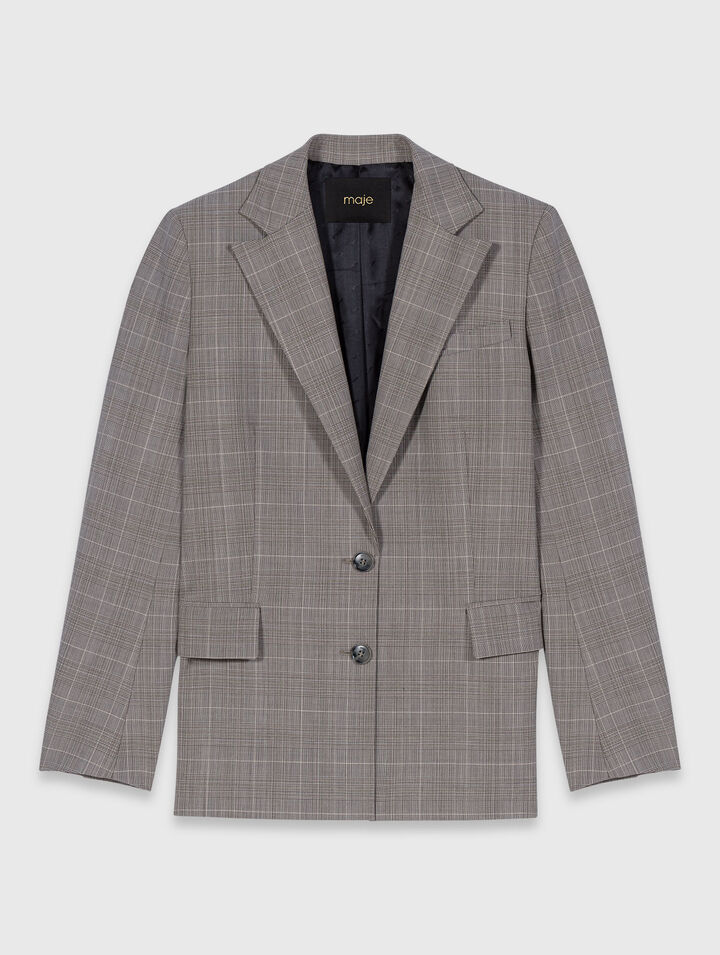 Checked suit jacket