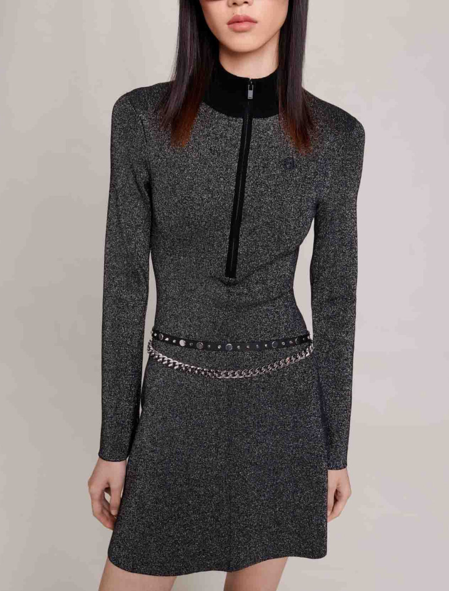 Short glittery knit dress