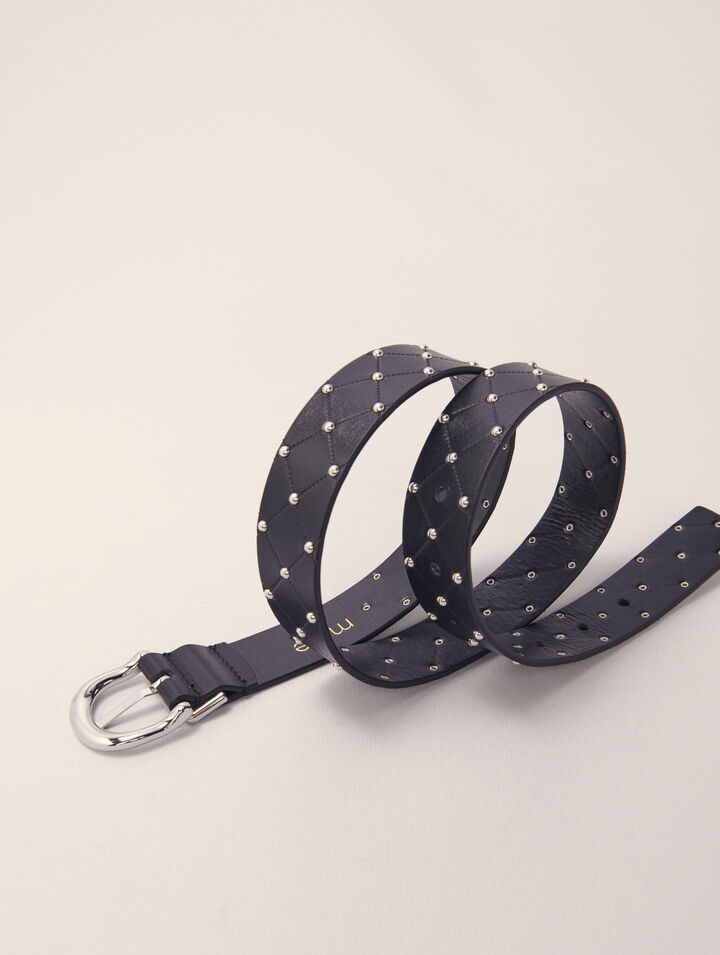 Ceinture en cuir matelassé