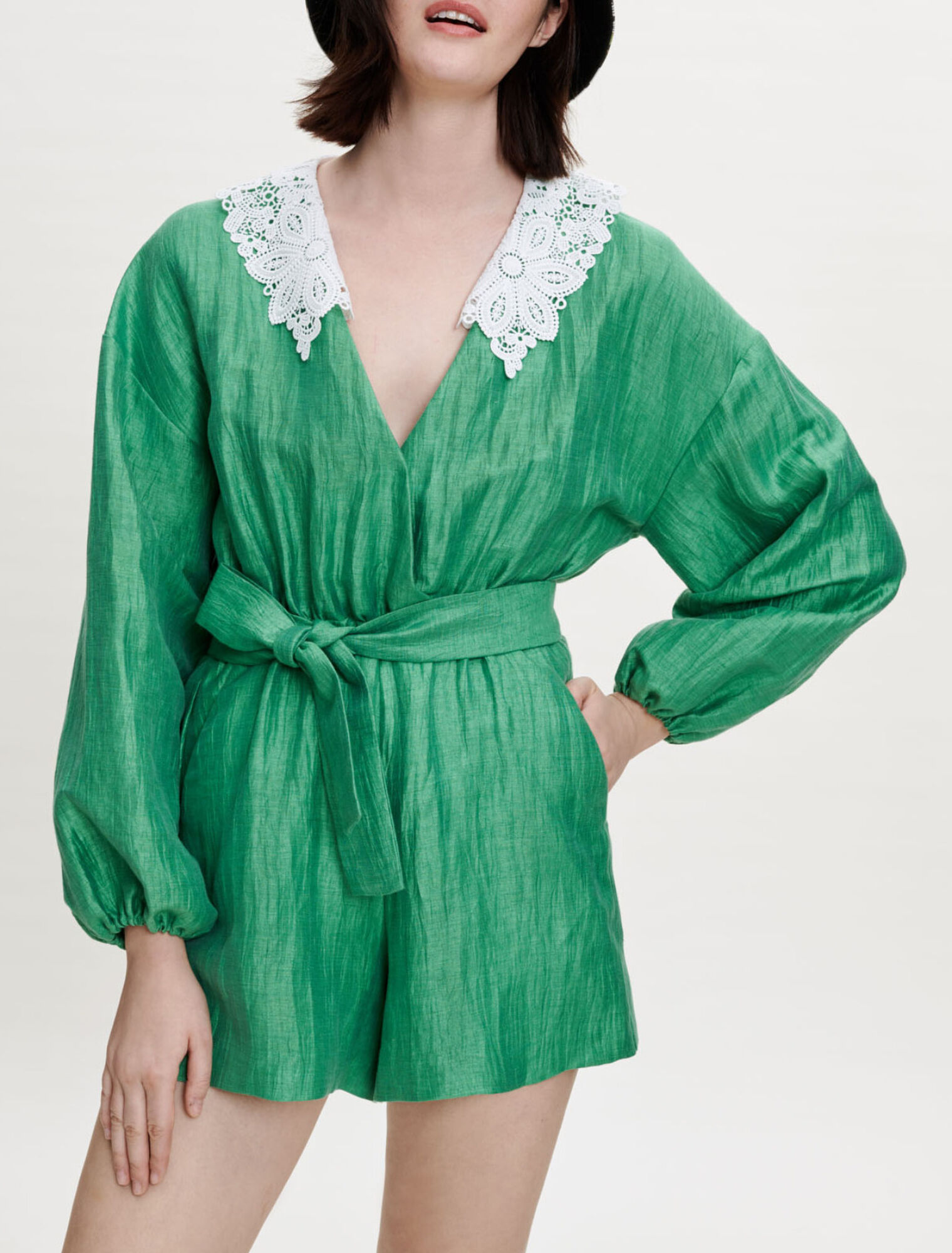Combinaison short en lin