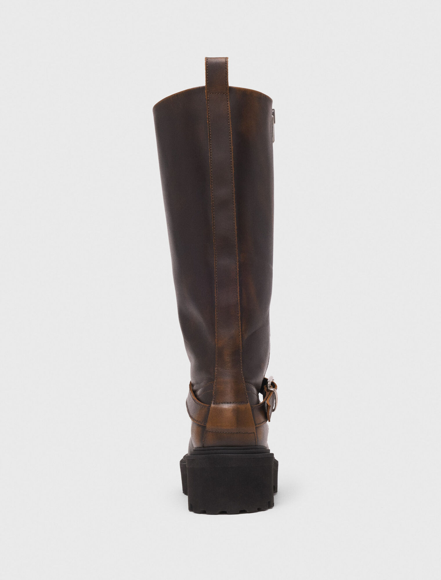 Bottes biker en cuir