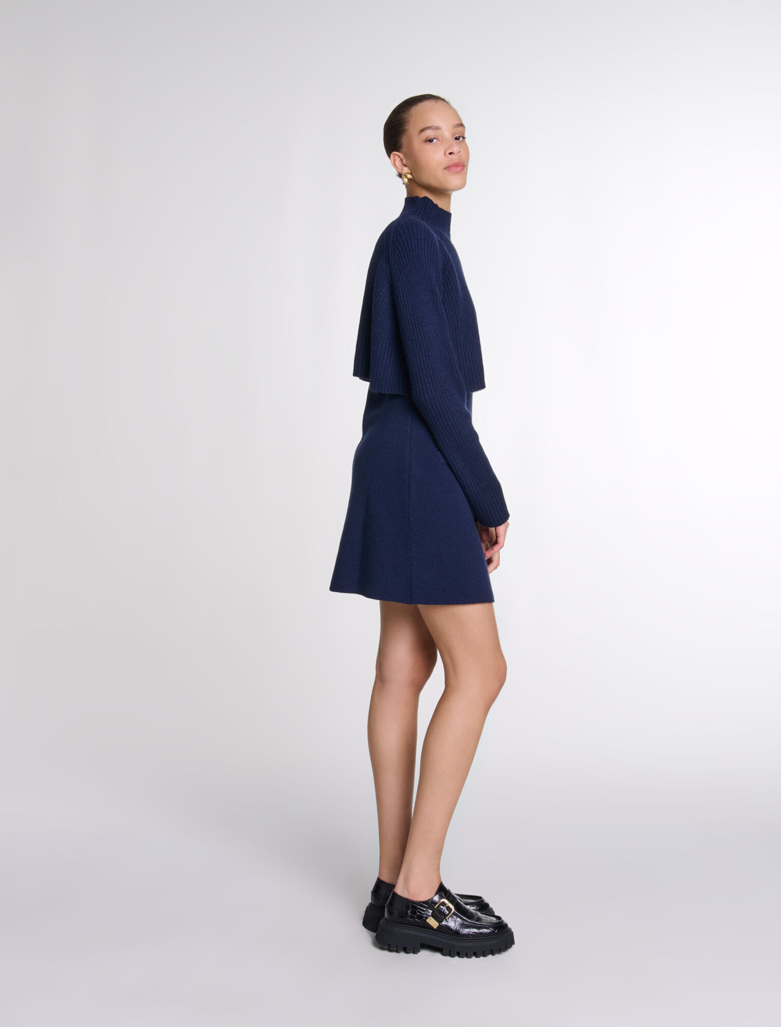 Knit 2-in-1 short dress