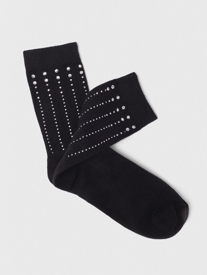 Chaussettes en coton à strass