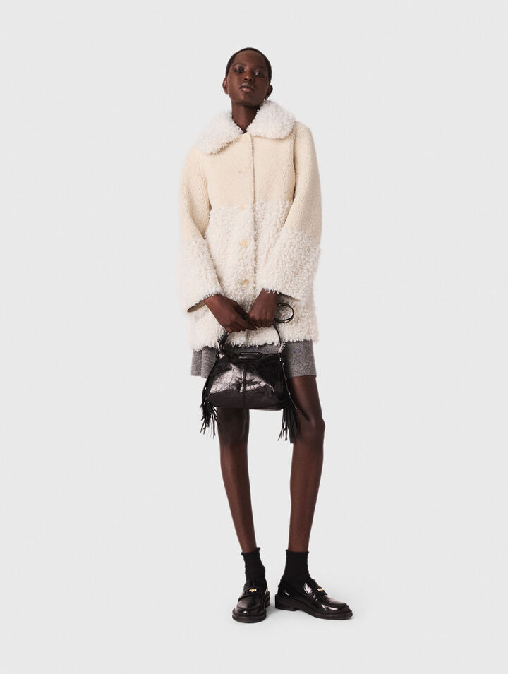 Manteau long en fausse fourrure