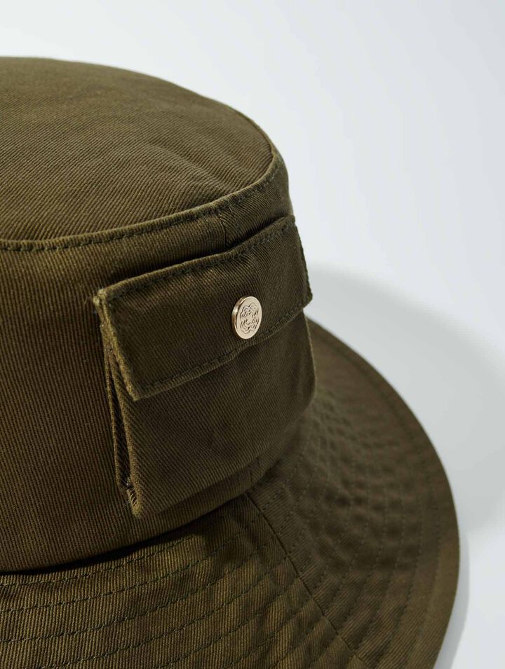 Beaded drawstring bucket hat