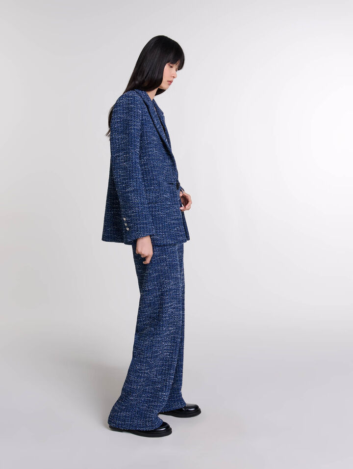 Pantalon large en tweed