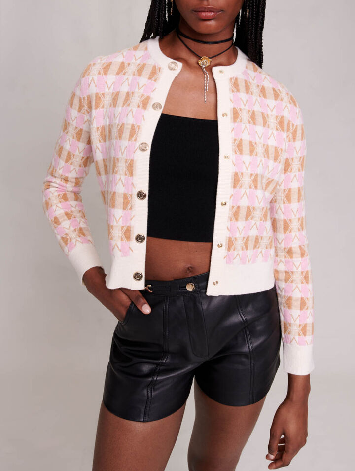 Cardigan à carreaux