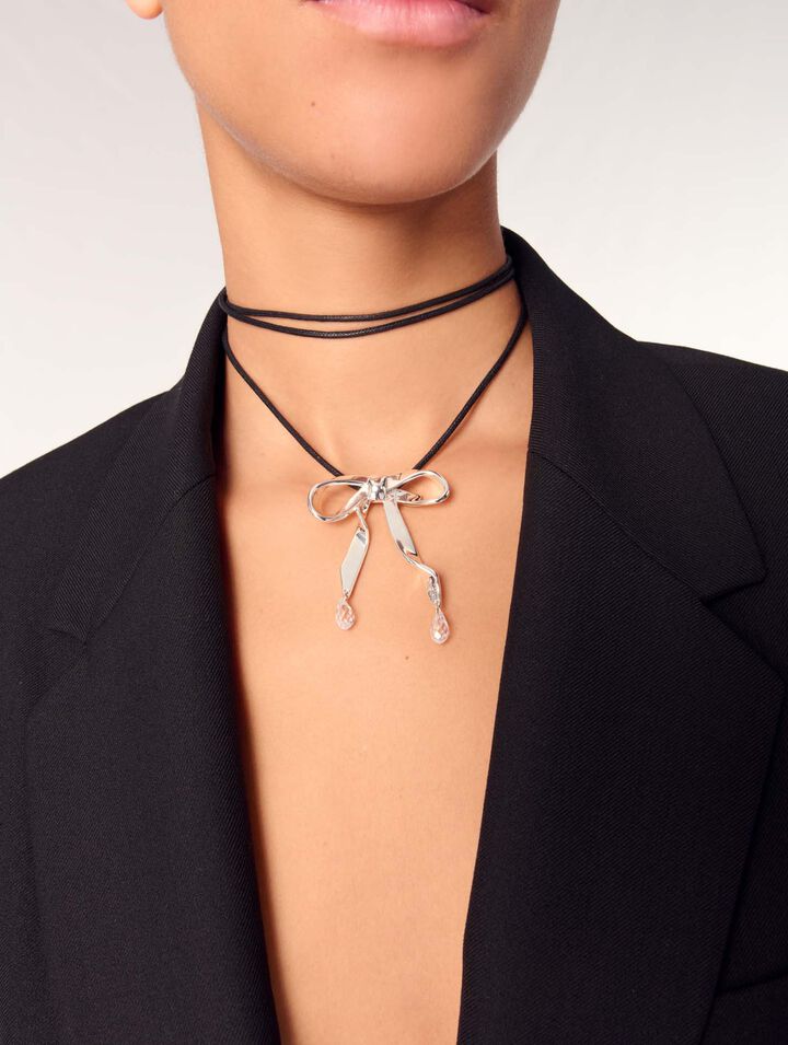 Collier n&oelig;ud argent&eacute; &agrave; nouer