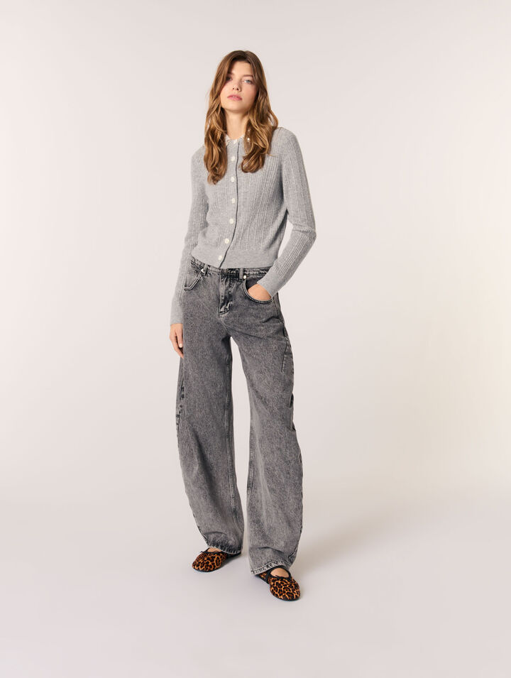 Cardigan à col bijoux amovible