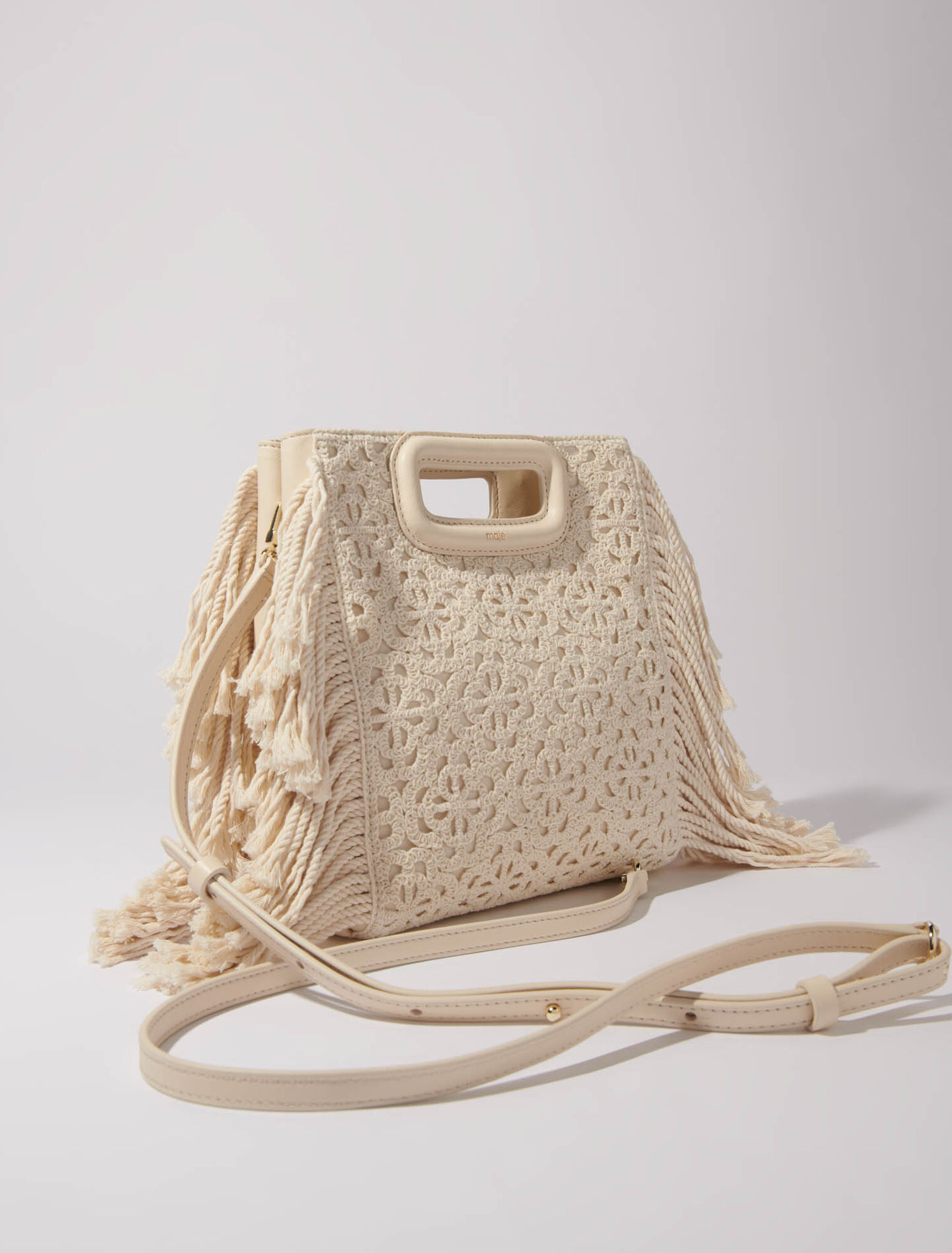 Sac M crochet et cuir lisse