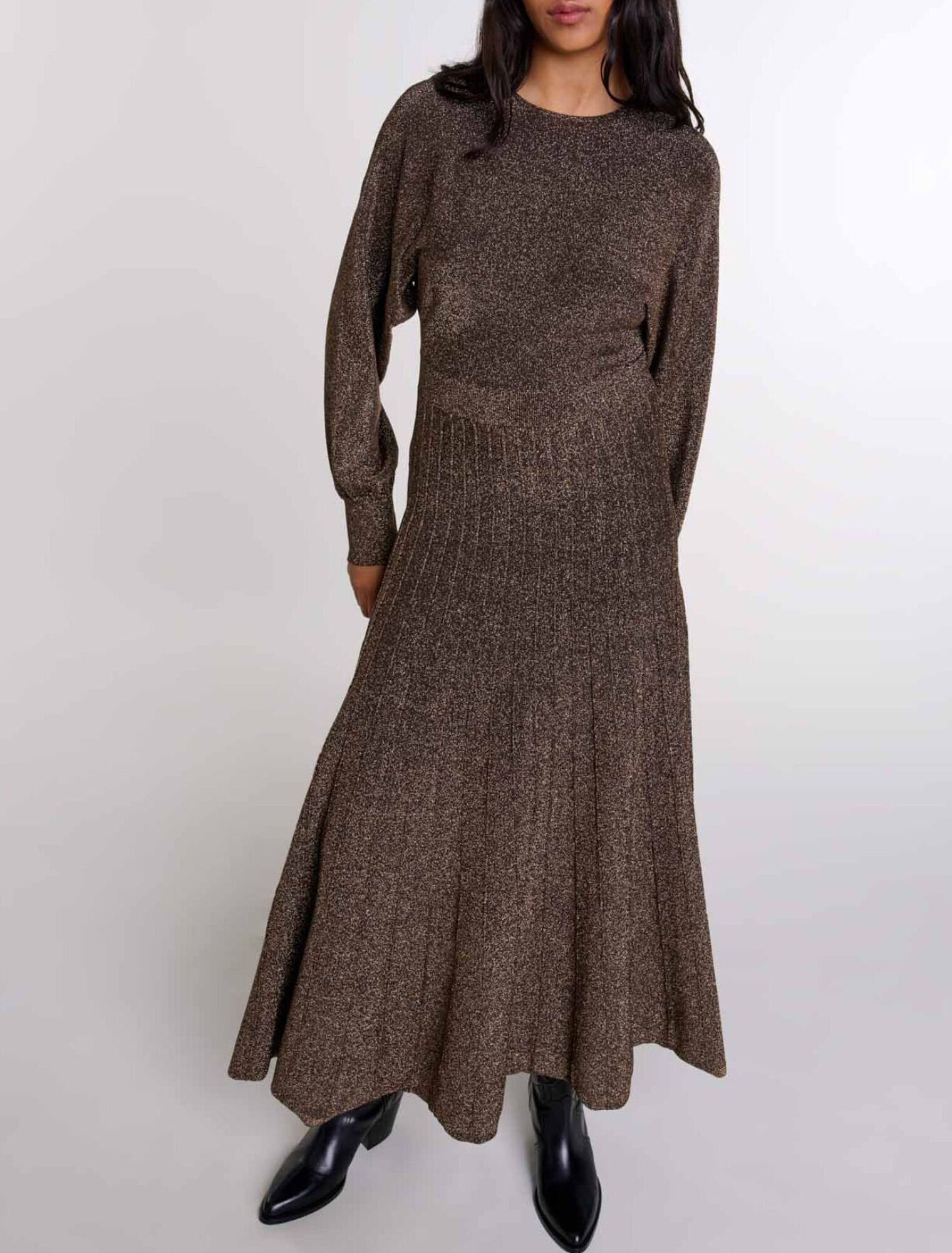 Robe longue en maille brillante