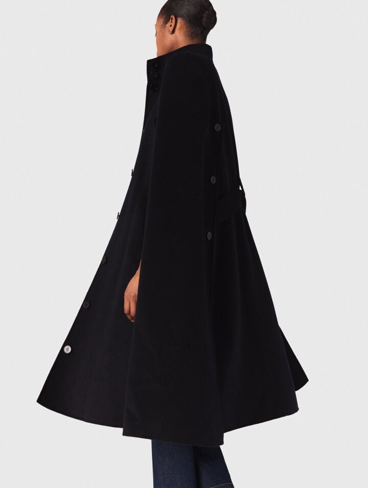 Manteau long double face avec cape