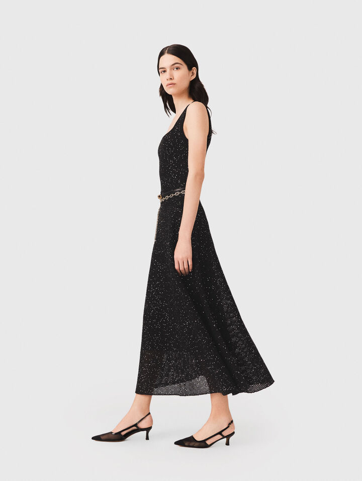 Rhinestone knit maxi dress