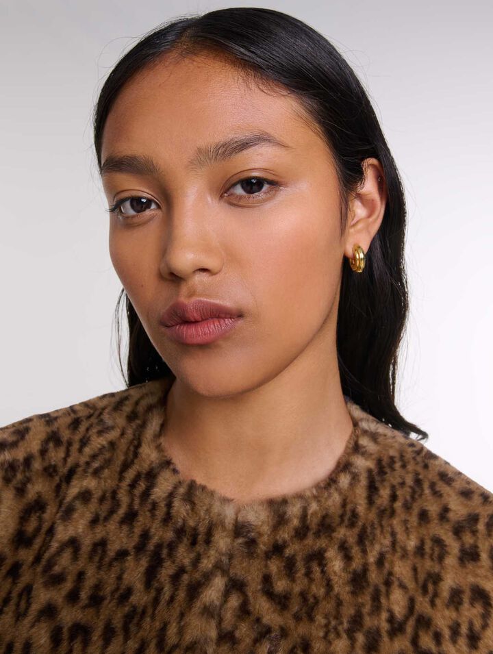 Cropped faux fur jacket