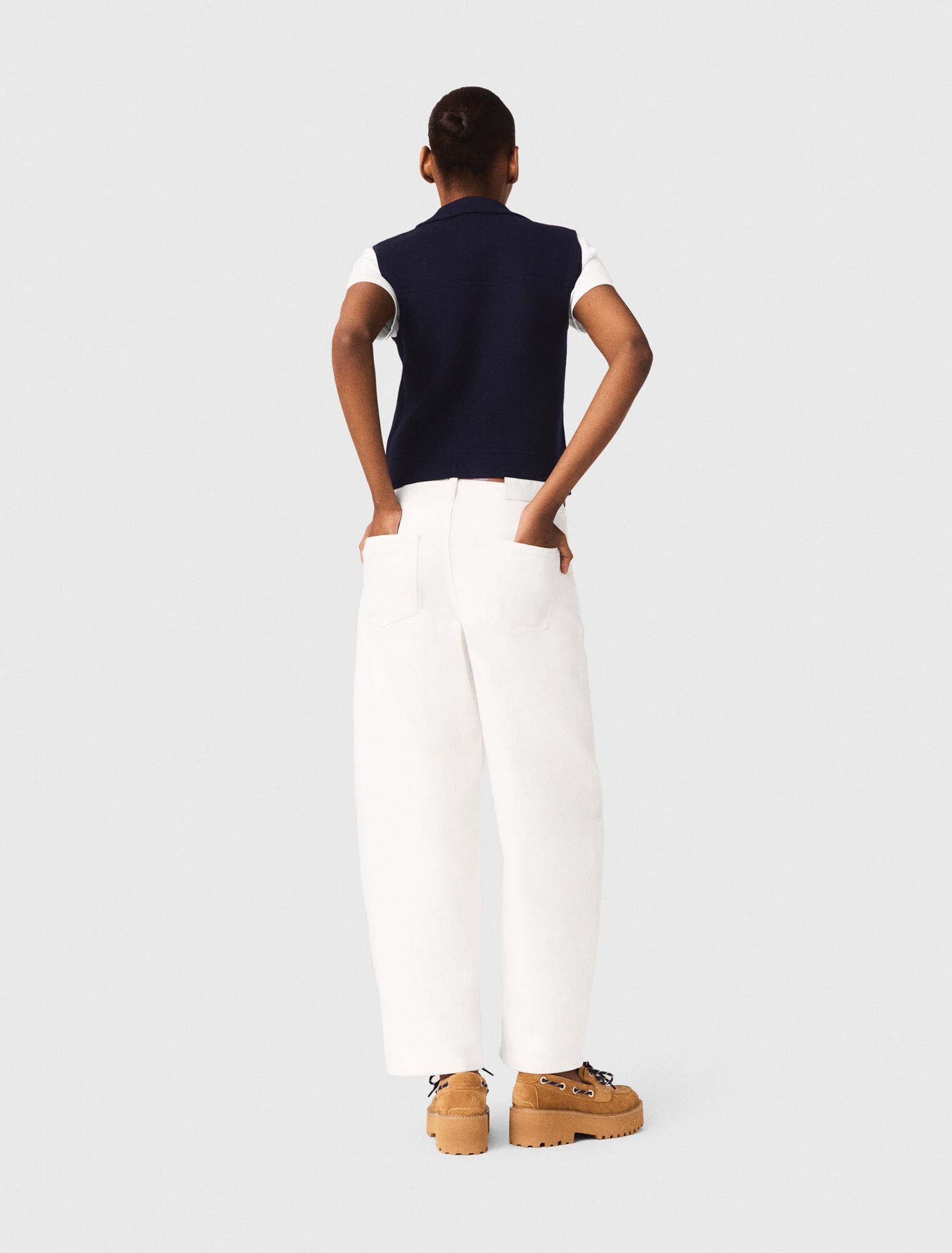 Gilet en maille &agrave; col polo