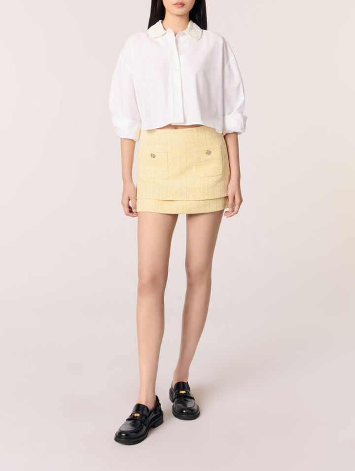 Tweed mini skirt