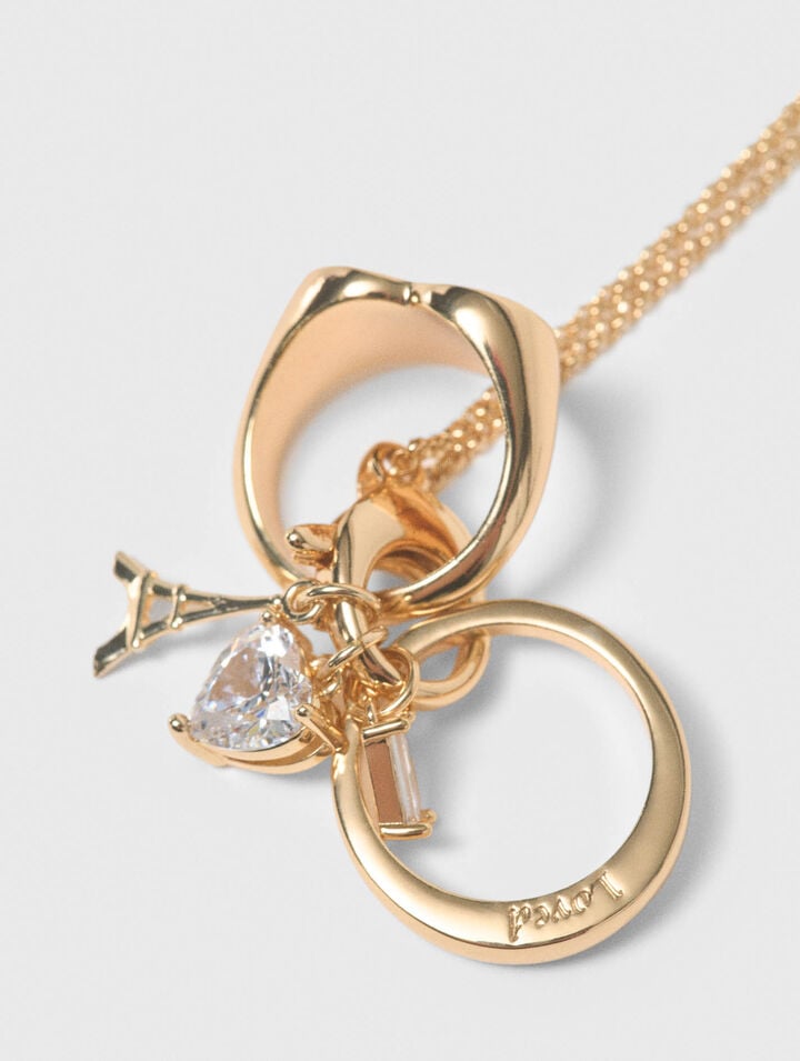 Goldtone necklace with ring details