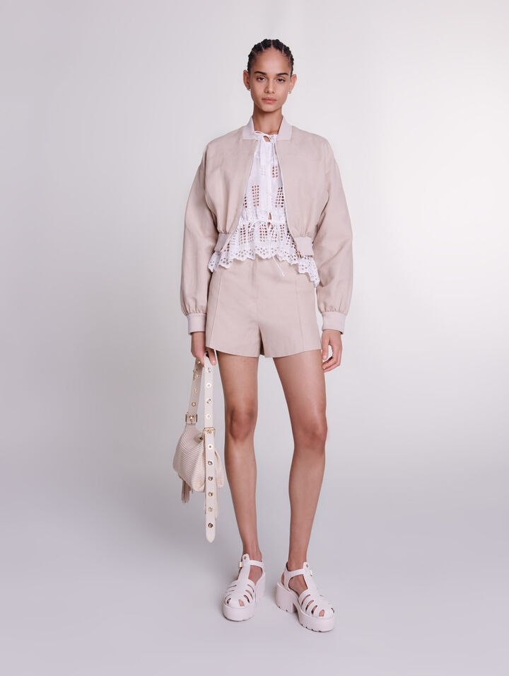 Cropped linen jacket