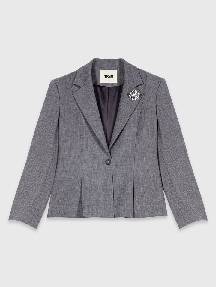 Short slim-fit suit jacket