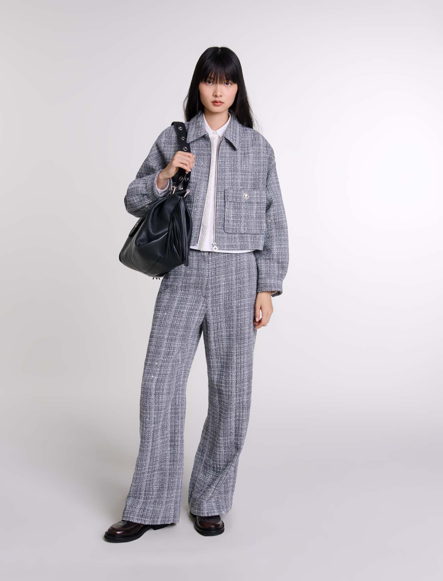 Blouson tweed femme online