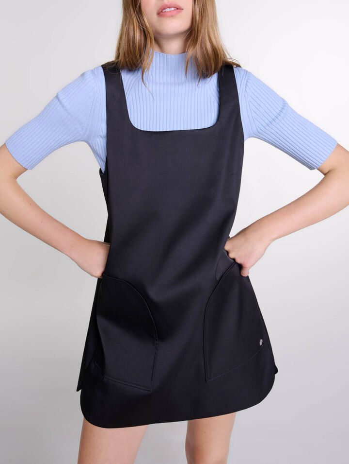 Satin pinafore dress