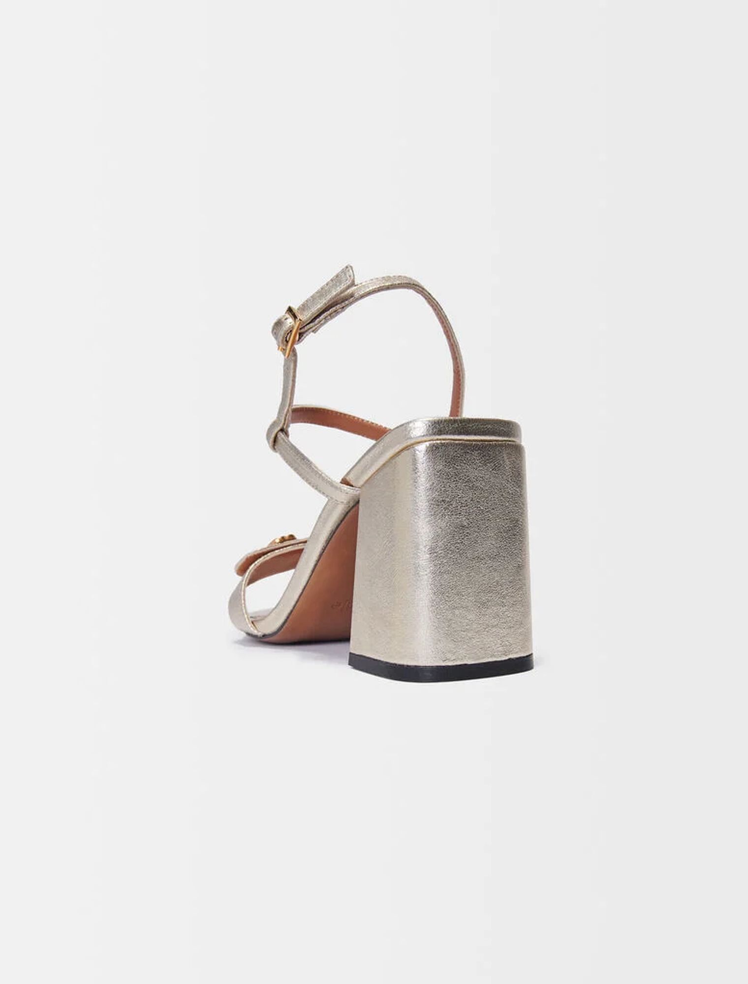 Metallic leather sandals
