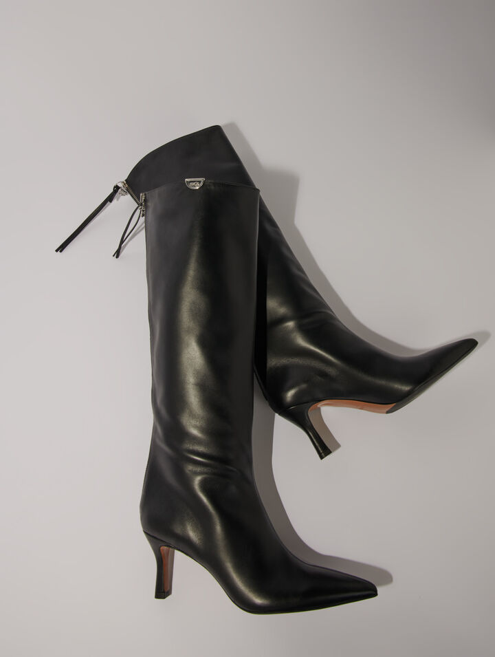 Bottes en cuir à bouts pointus