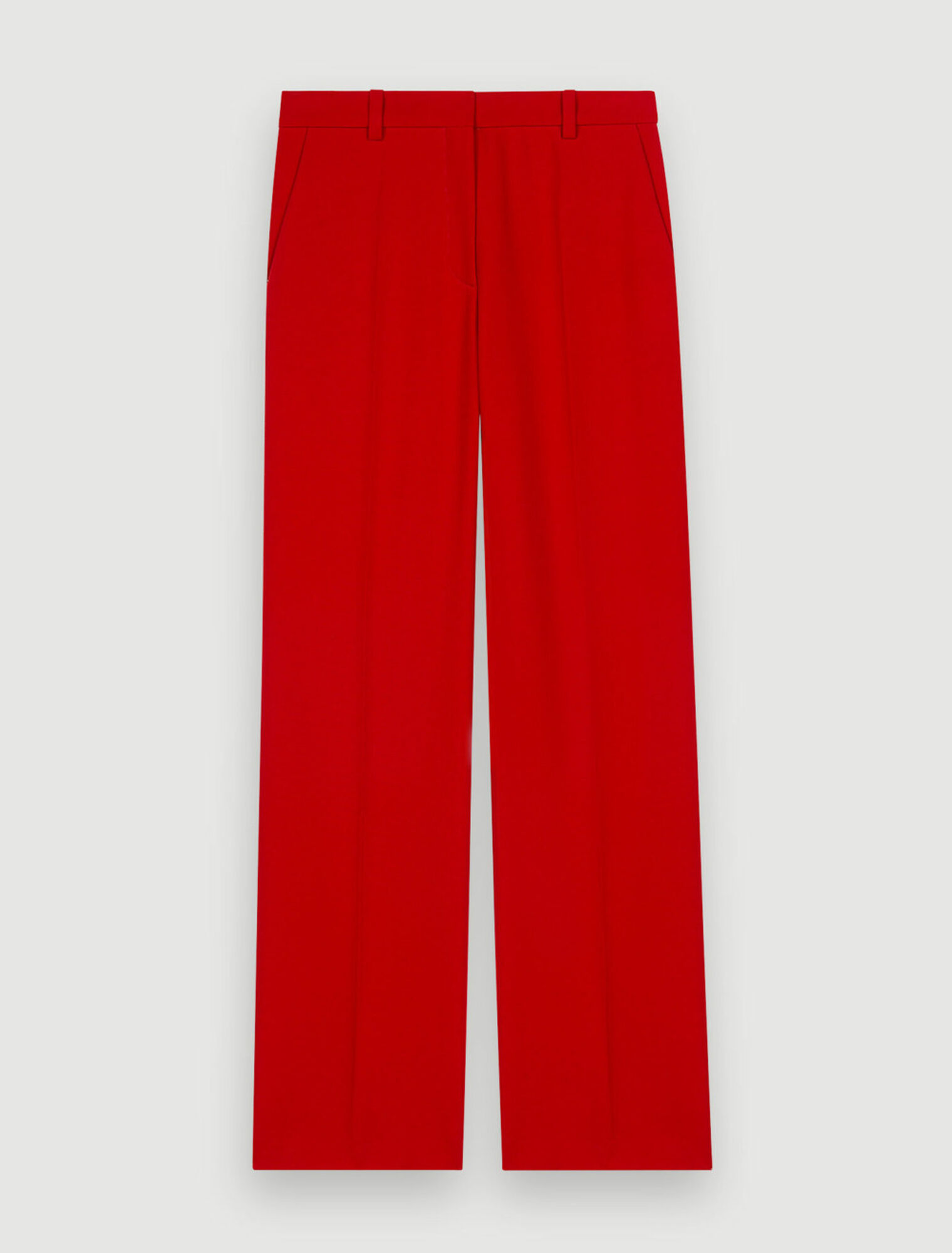 Red wide-leg tailored trousers
