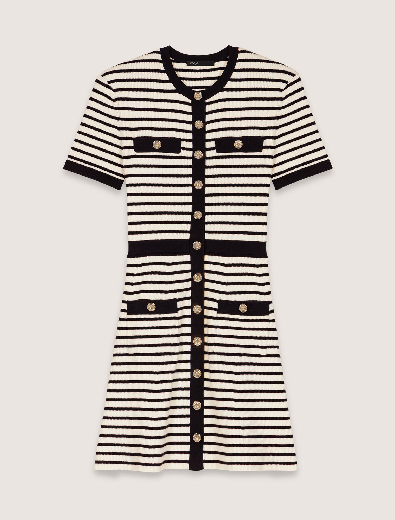 Rib knit short dress