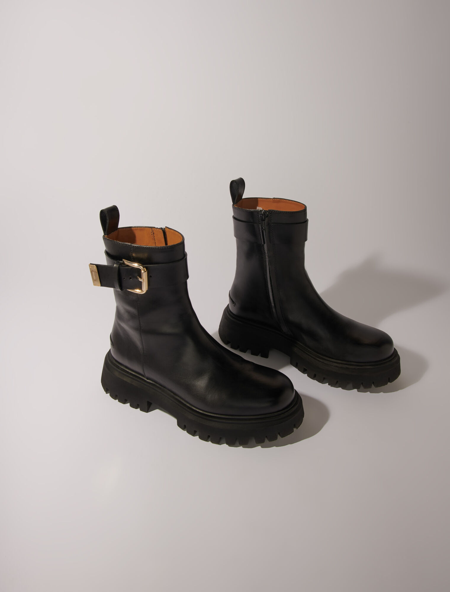 Bottines en cuir à boucle