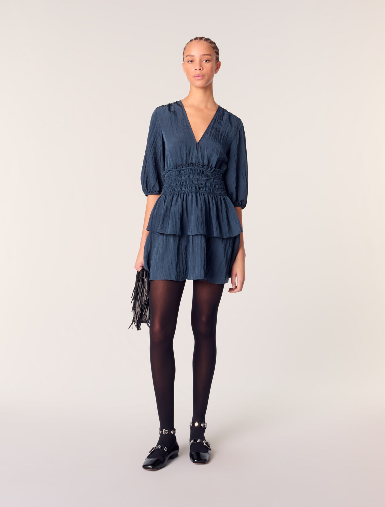 Robe courte à volants