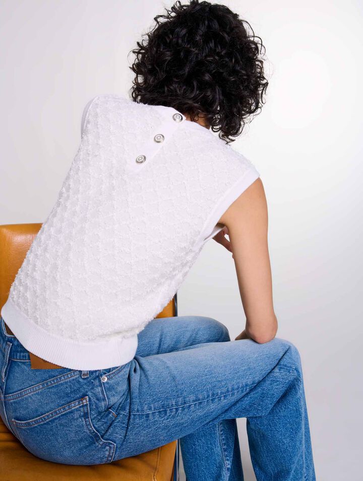 Pull sans manches en maille