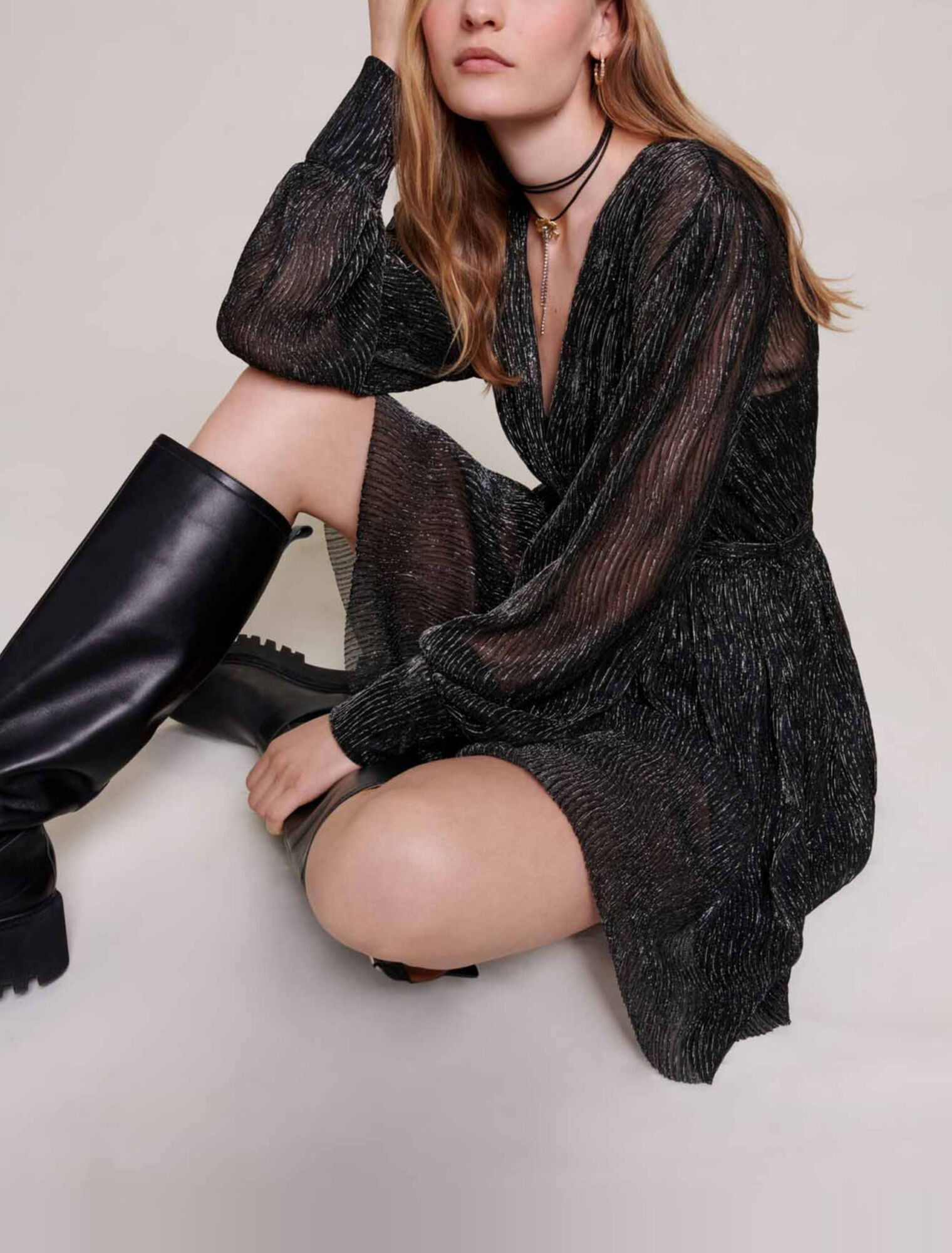 Robe courte métallisée