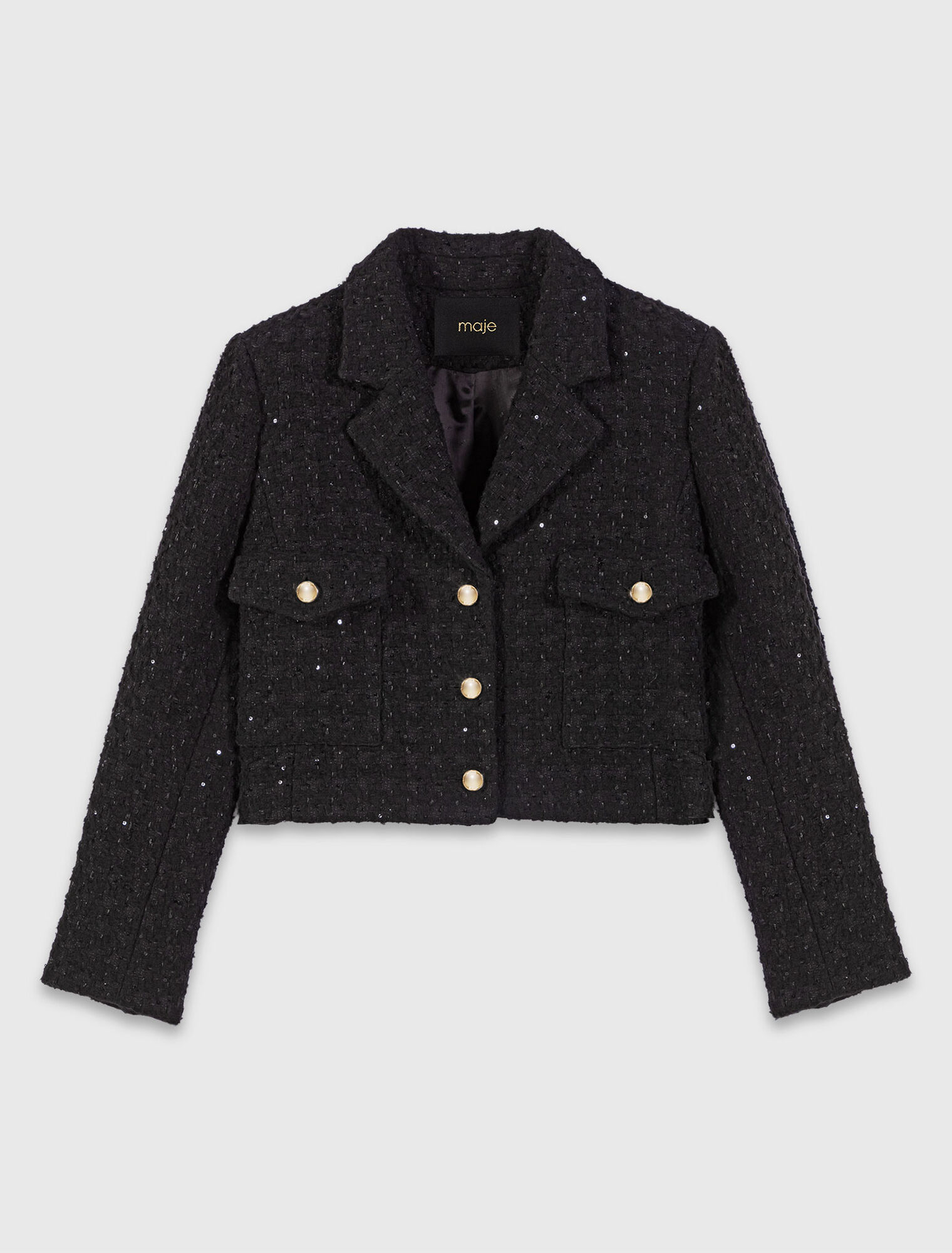 Veste courte en tweed strassé 