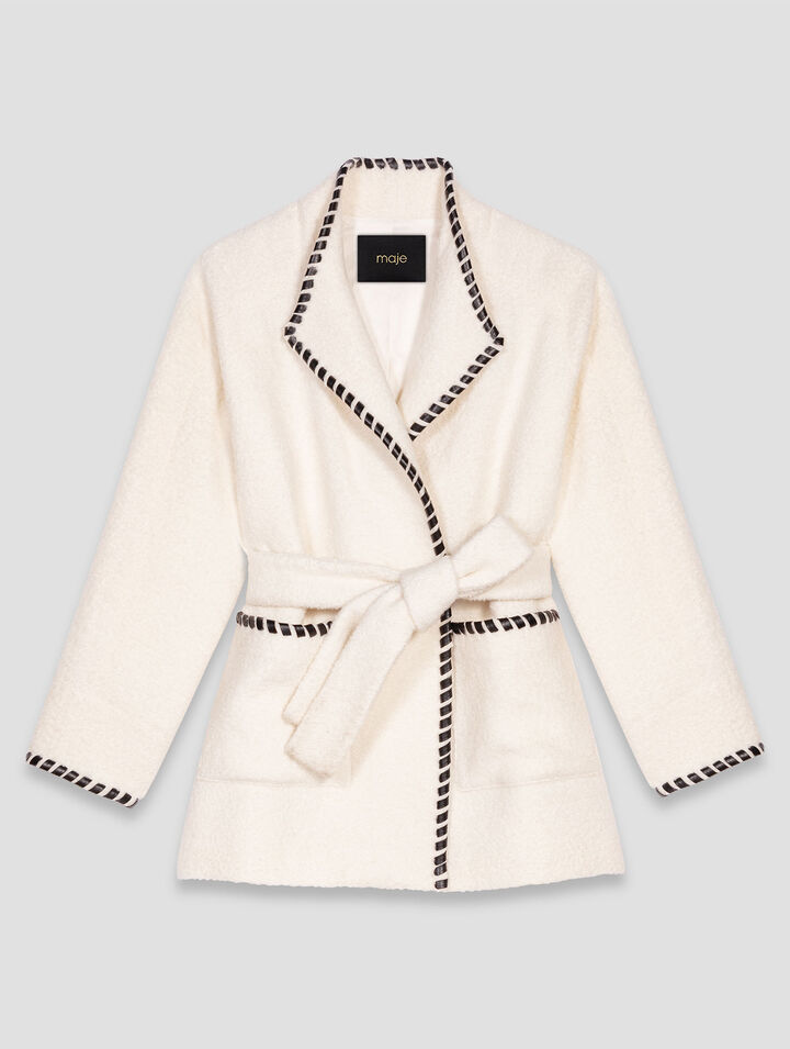 Manteau doublé avec ruban contrasté
