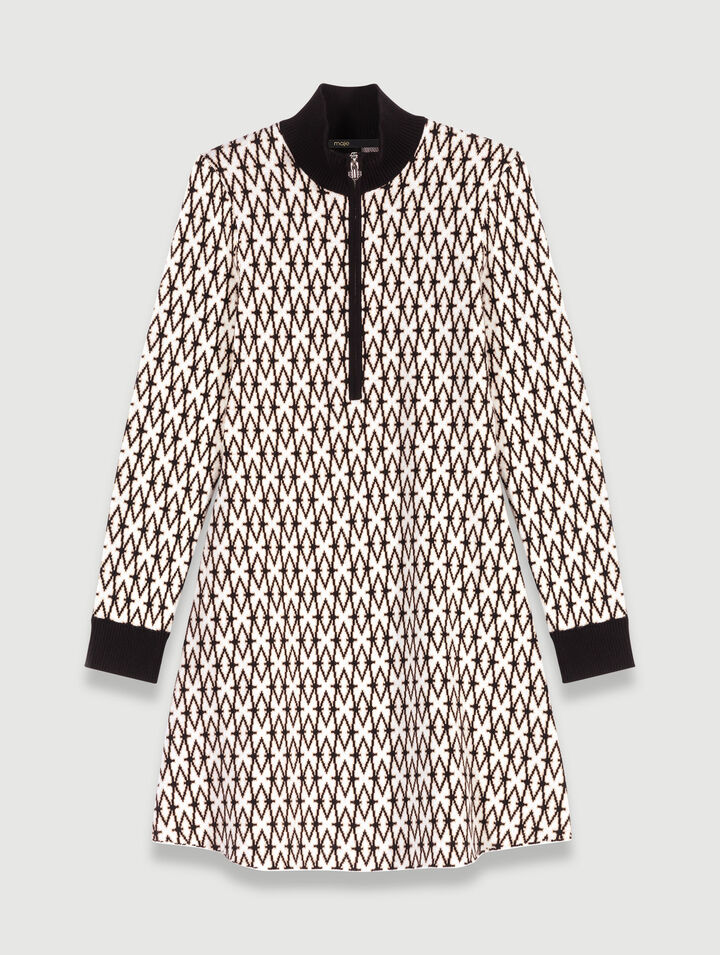 Short jacquard monogrammed dress