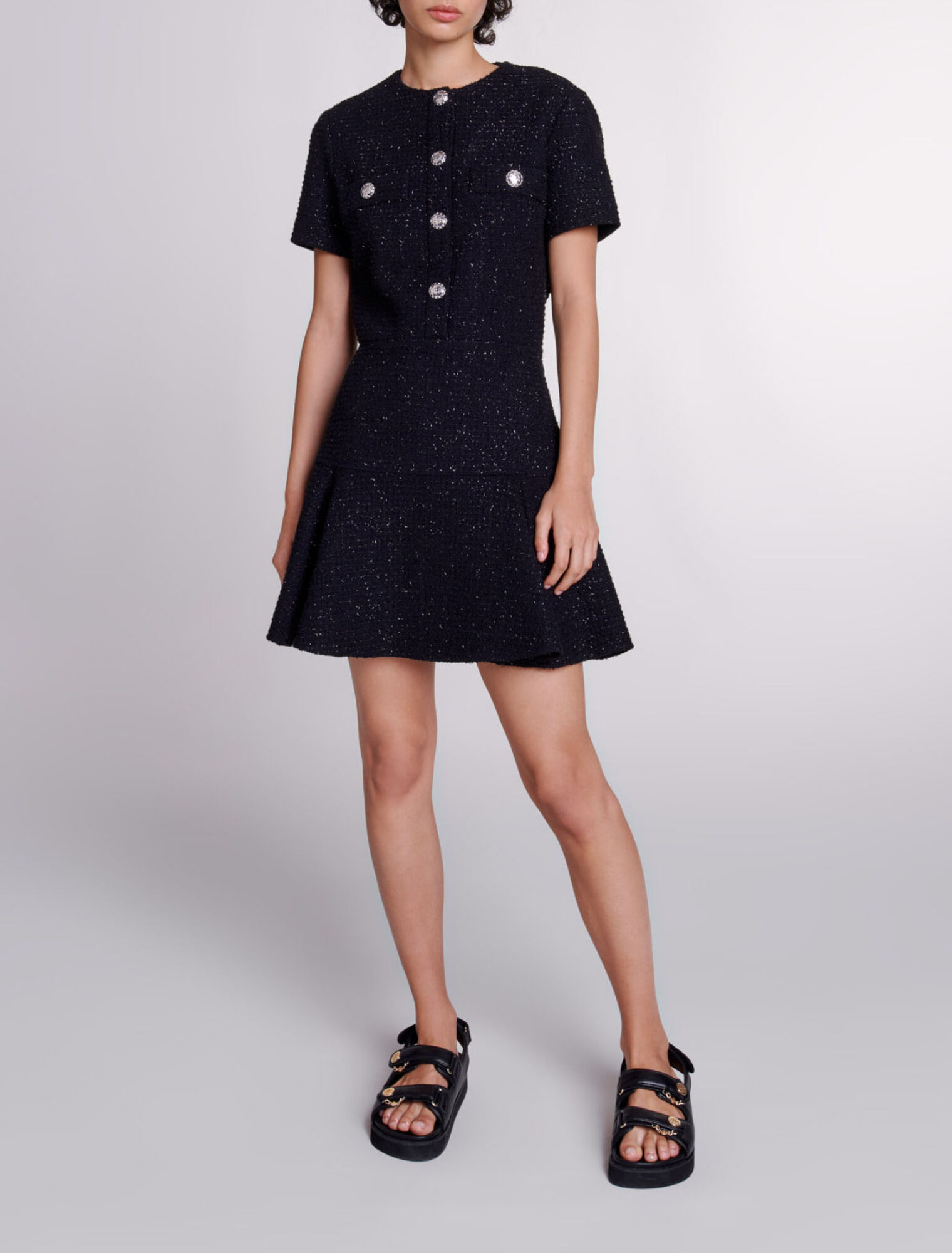 Robe courte en tweed