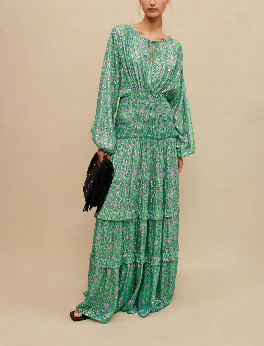 Robe longue metallisee Robes Maje