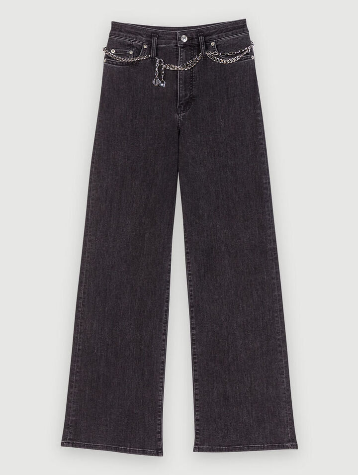 Jean baggy à ceinture noir