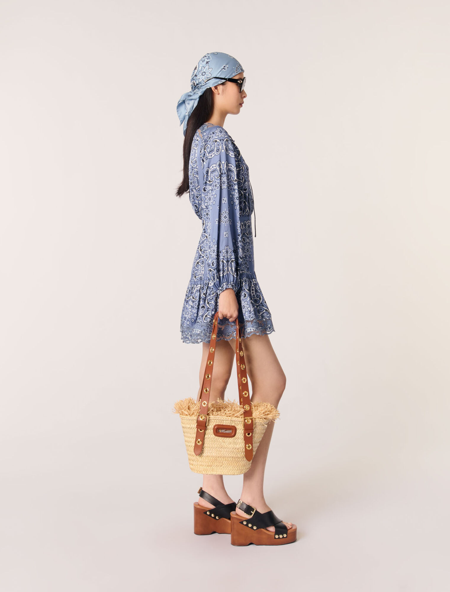 Robe courte fluide imprimée