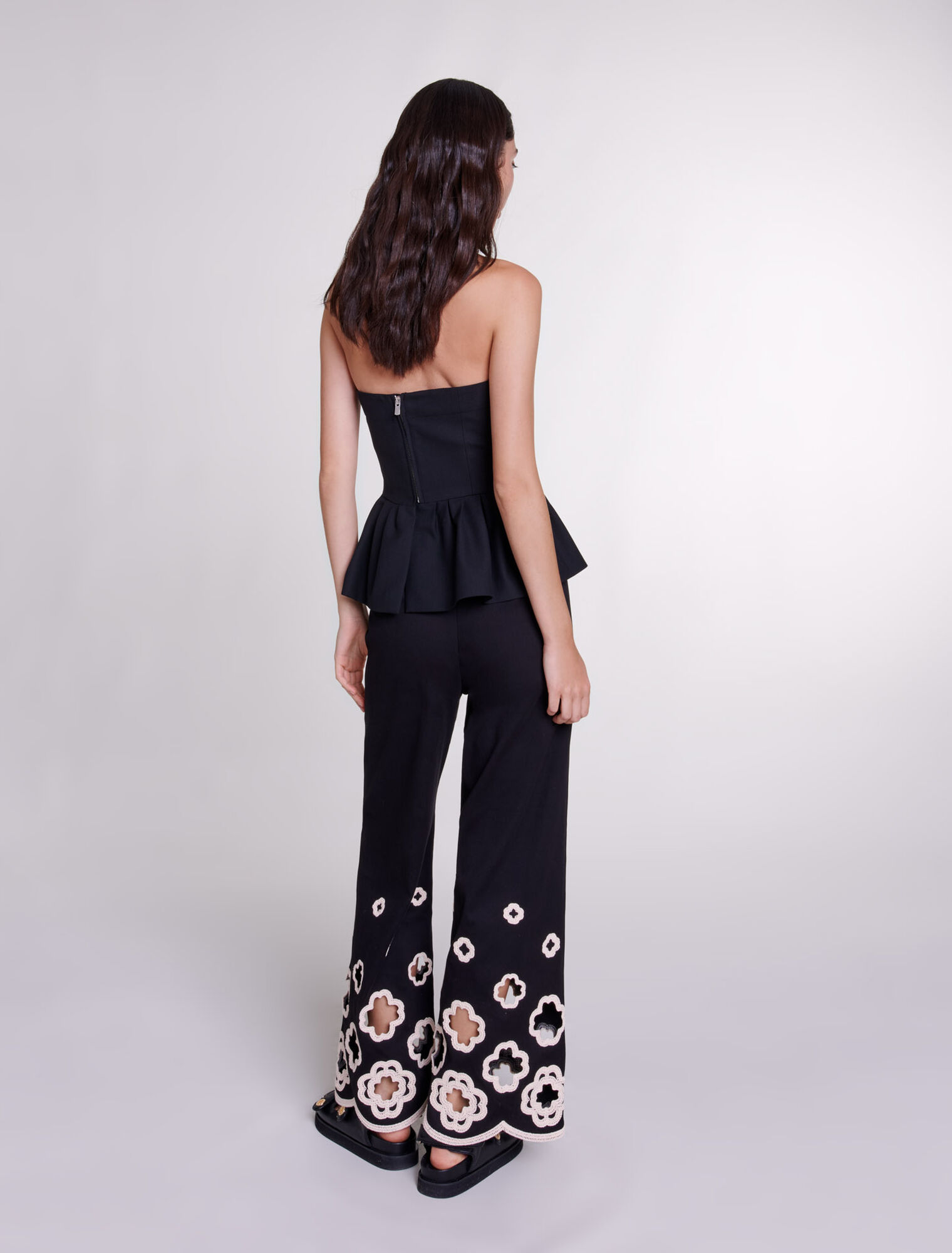 Pantalon large à crochet