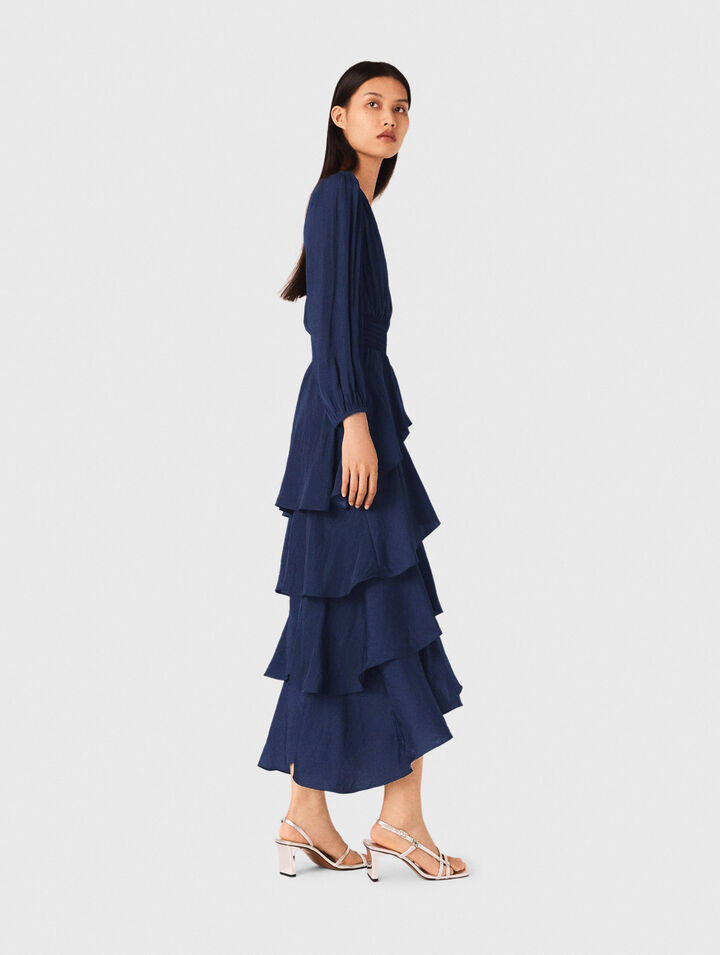 Robe longue à volants