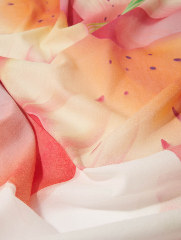 Pareo en coton imprimé fleur