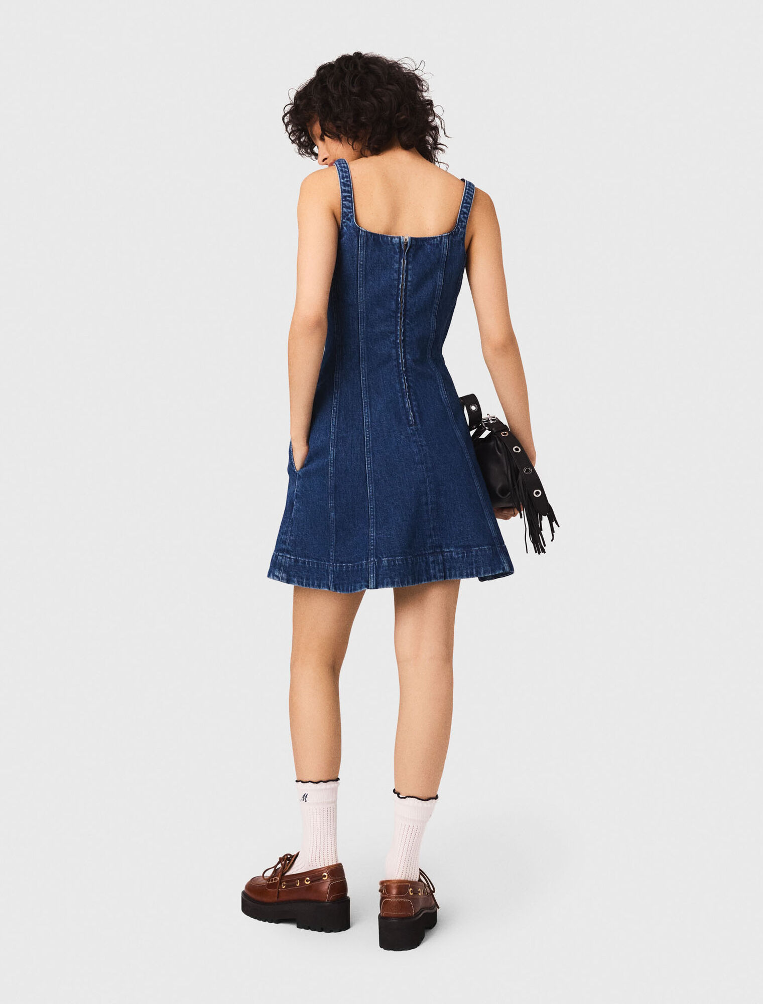 Robe babydoll courte en denim