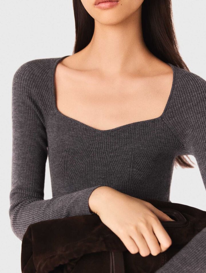 Pull en maille cotelée
