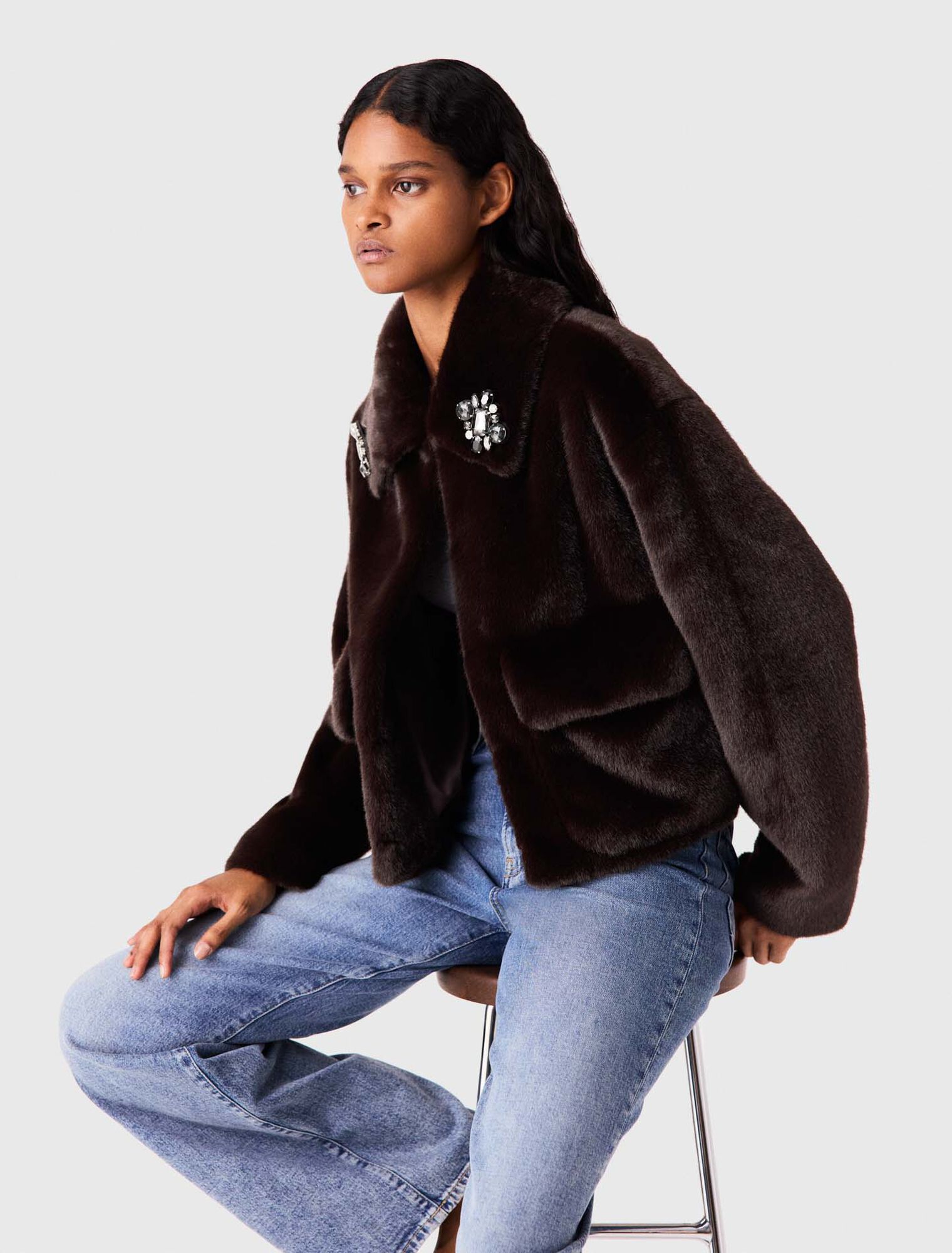 Short faux fur jacket
