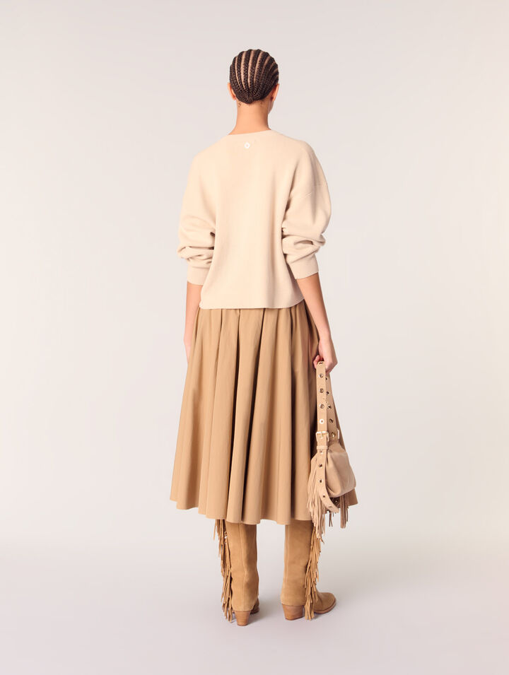 Pull col V en laine melangée