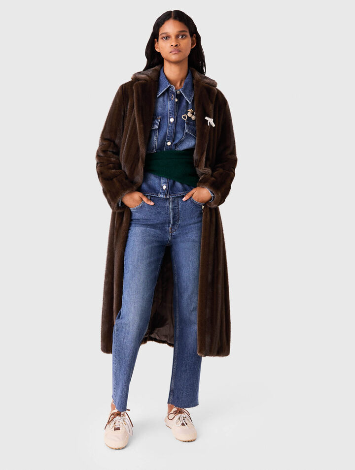 Long faux fur coat