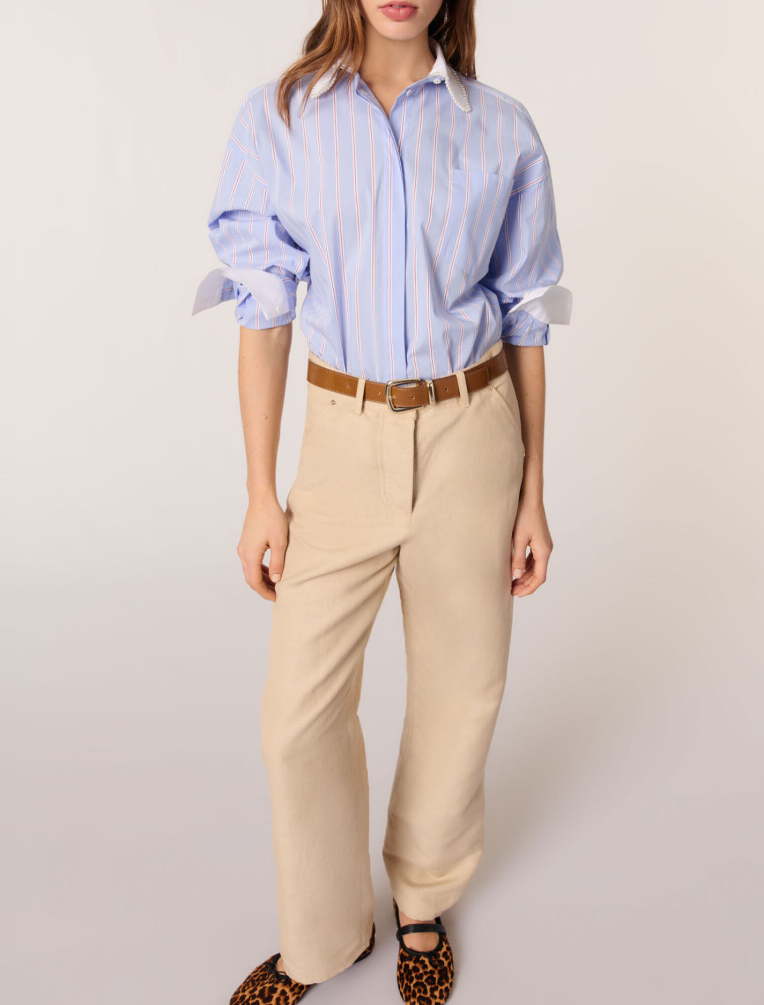 Linen and cotton suit trousers
